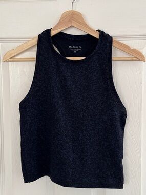 Athleta Black Textured High-Neck Tank